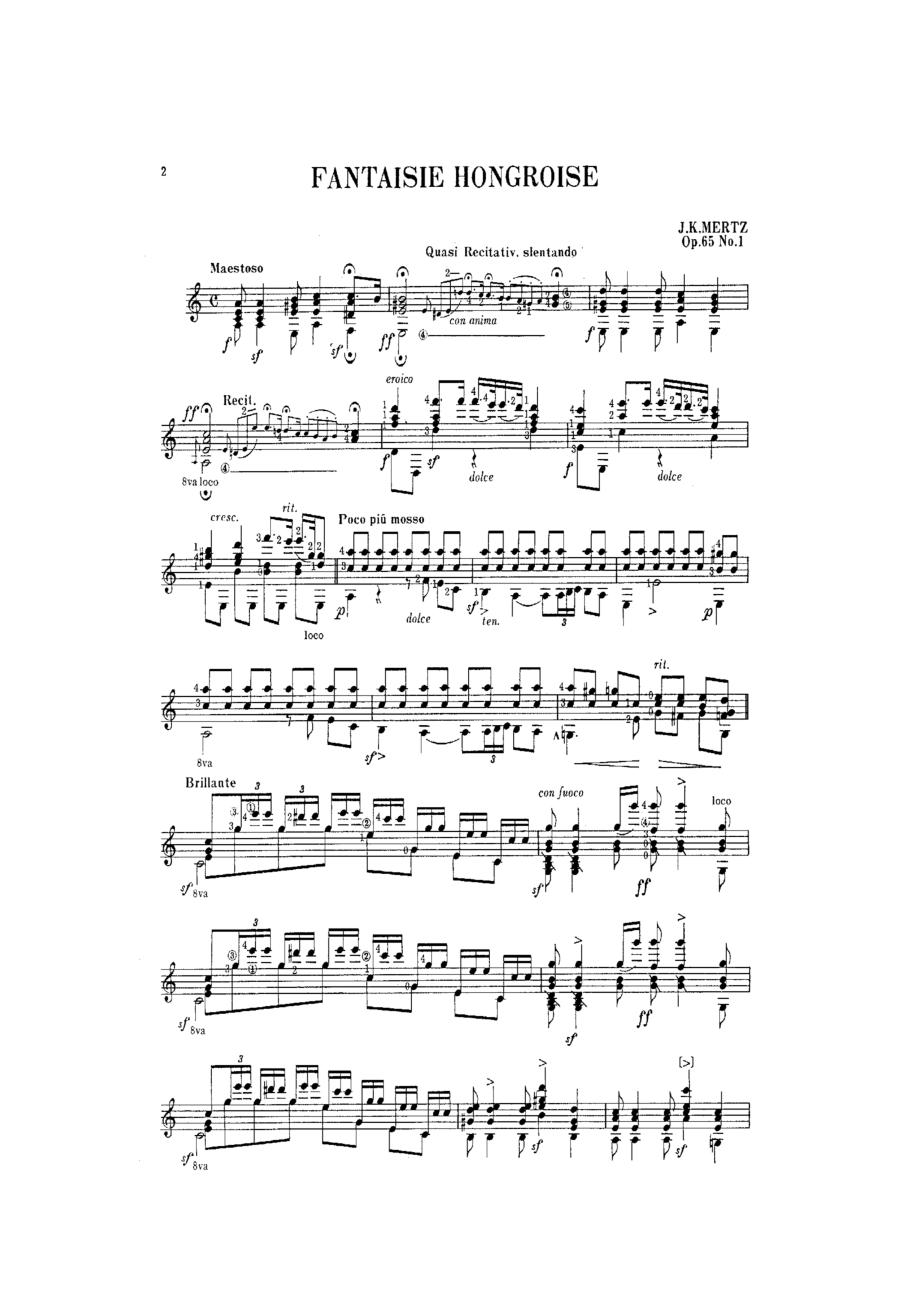 J.-K.-Mertz：Fantaisie-Hongroise-op.65梅尔兹-(匈牙利幻想曲)(古典吉他曲谱)_第1页