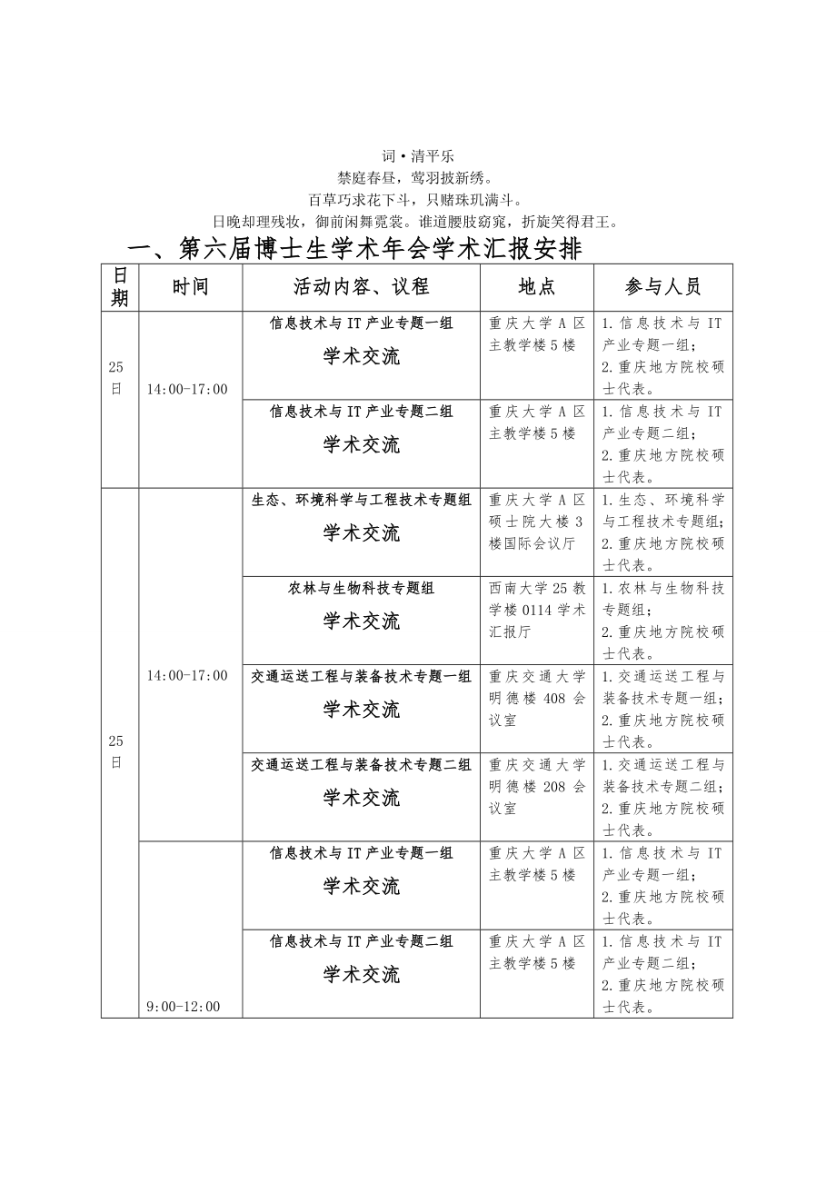 分析告分析安排第六届博士生学术年会学术报_第1页