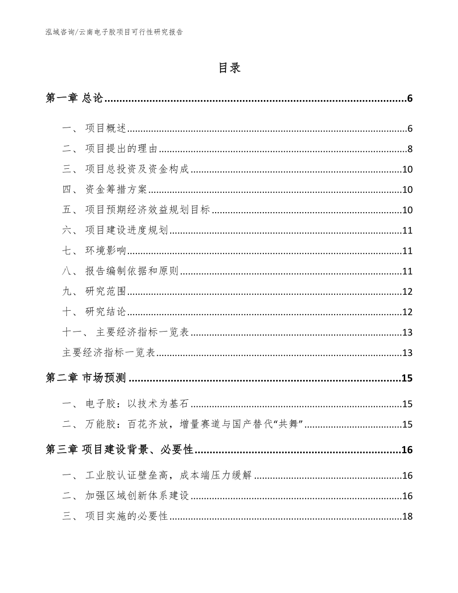 云南电子胶项目可行性研究报告_第1页
