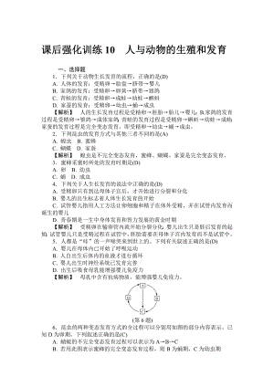 課后強化訓練10 人與動物的生殖和發(fā)育