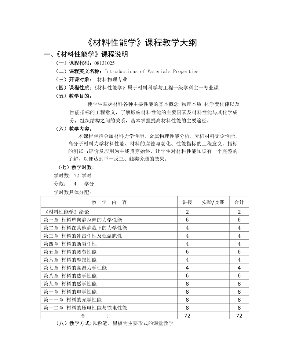 《材料性能学》课程教学大纲_第1页