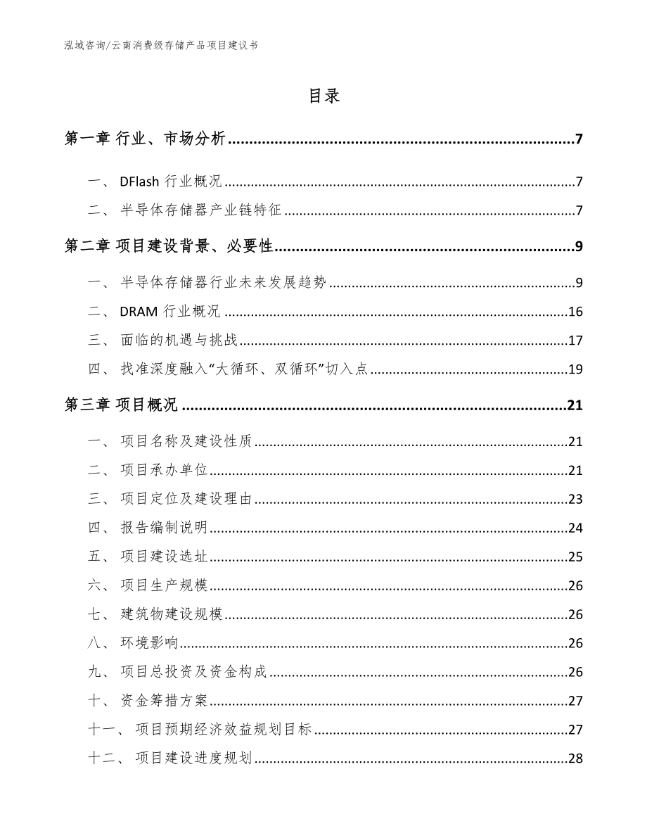 云南消费级存储产品项目建议书_第1页