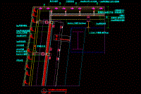 CAD装修详图-红砂岩幕墙与红砂岩屋面连接节点