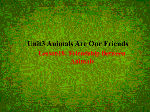 冀教初中英語八下《Lesson 18 Friendship Between Animals》PPT課件 (2)