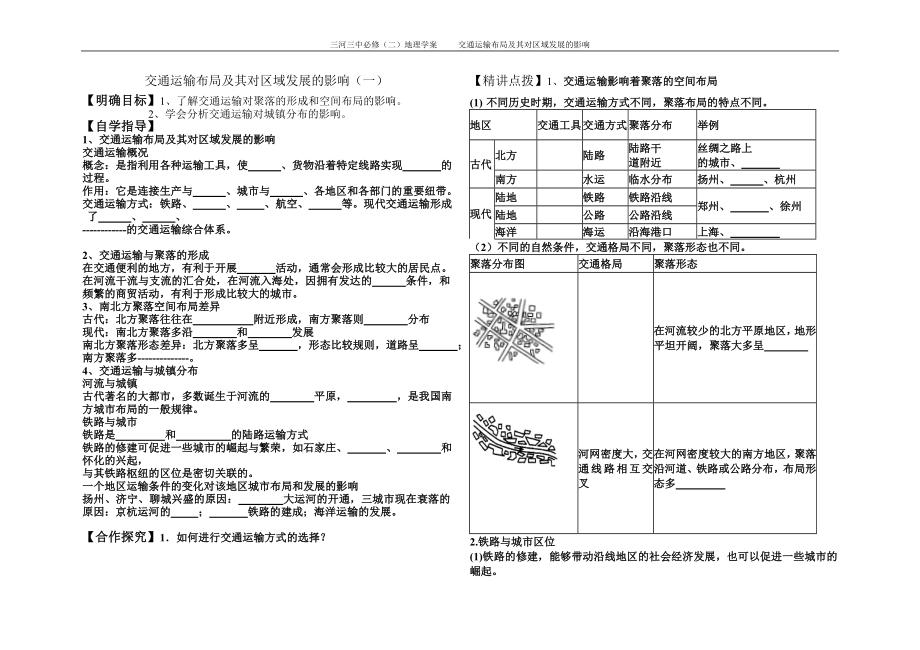 [高一政史地]交通运输布局及其对区域发展的影响_第1页