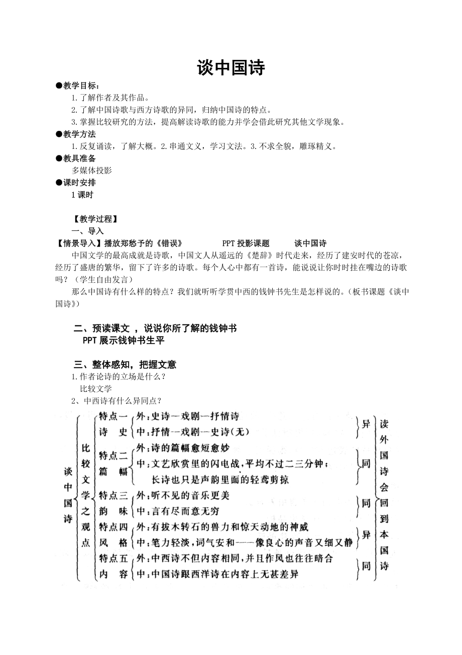 谈中国诗公开课教案_第1页