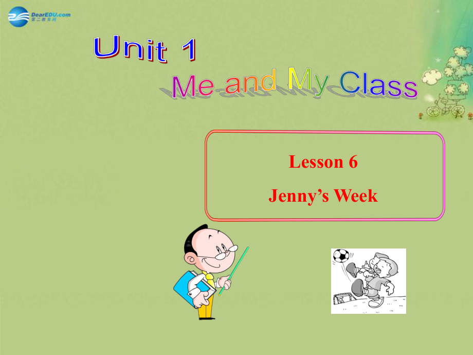 冀教初中英語八上《Lesson 6 Jenny's Week》PPT課件 (1)_第1頁