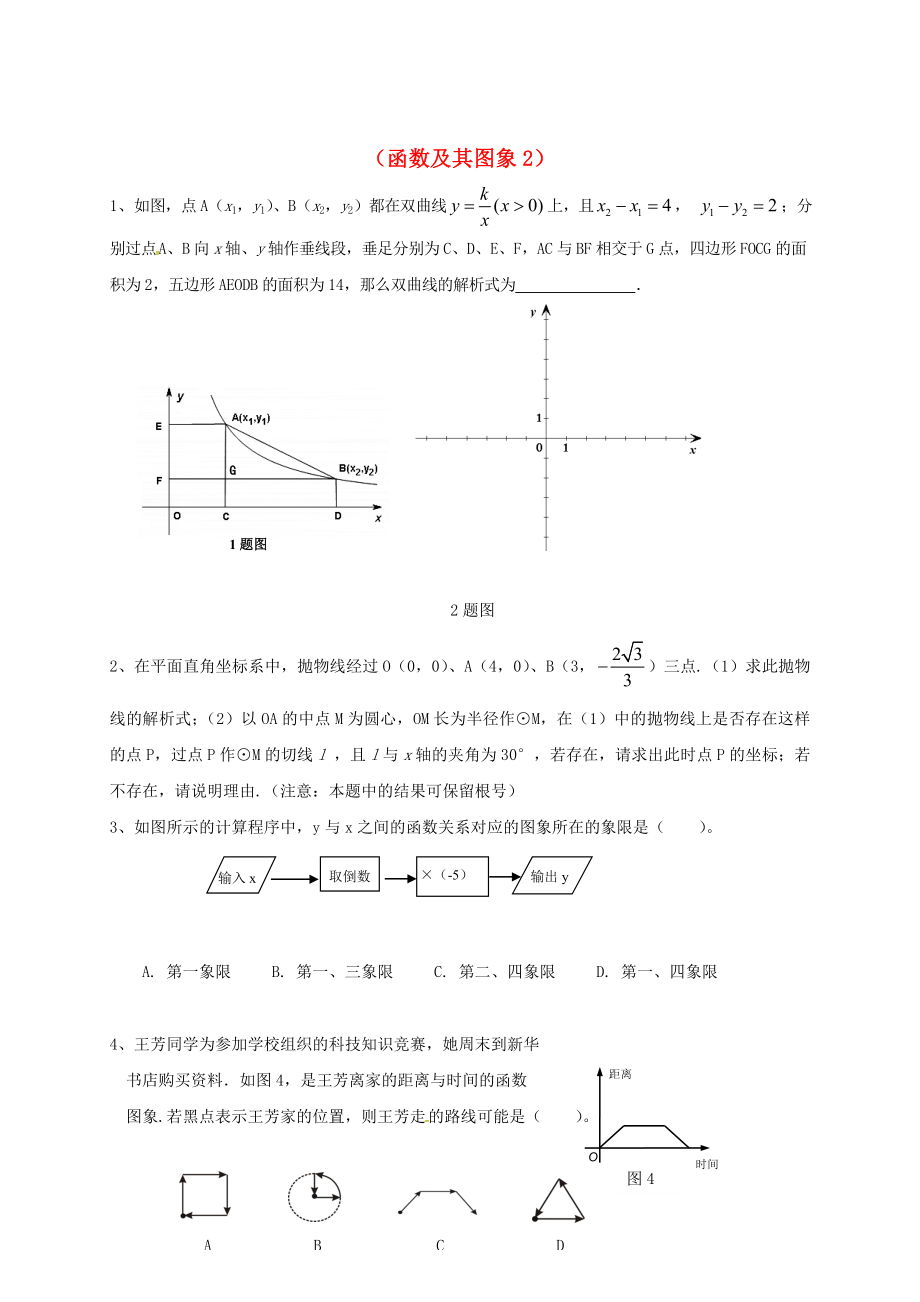 中考数学一轮复习 习题分类汇编六函数及其图象2 鲁教版_第1页