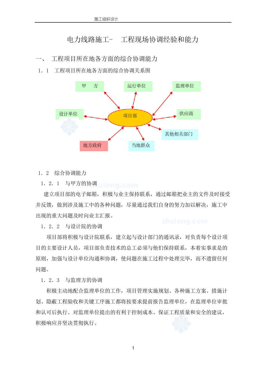 電力線路施工-工程現(xiàn)場(chǎng)協(xié)調(diào)經(jīng)驗(yàn)和能力_第1頁(yè)