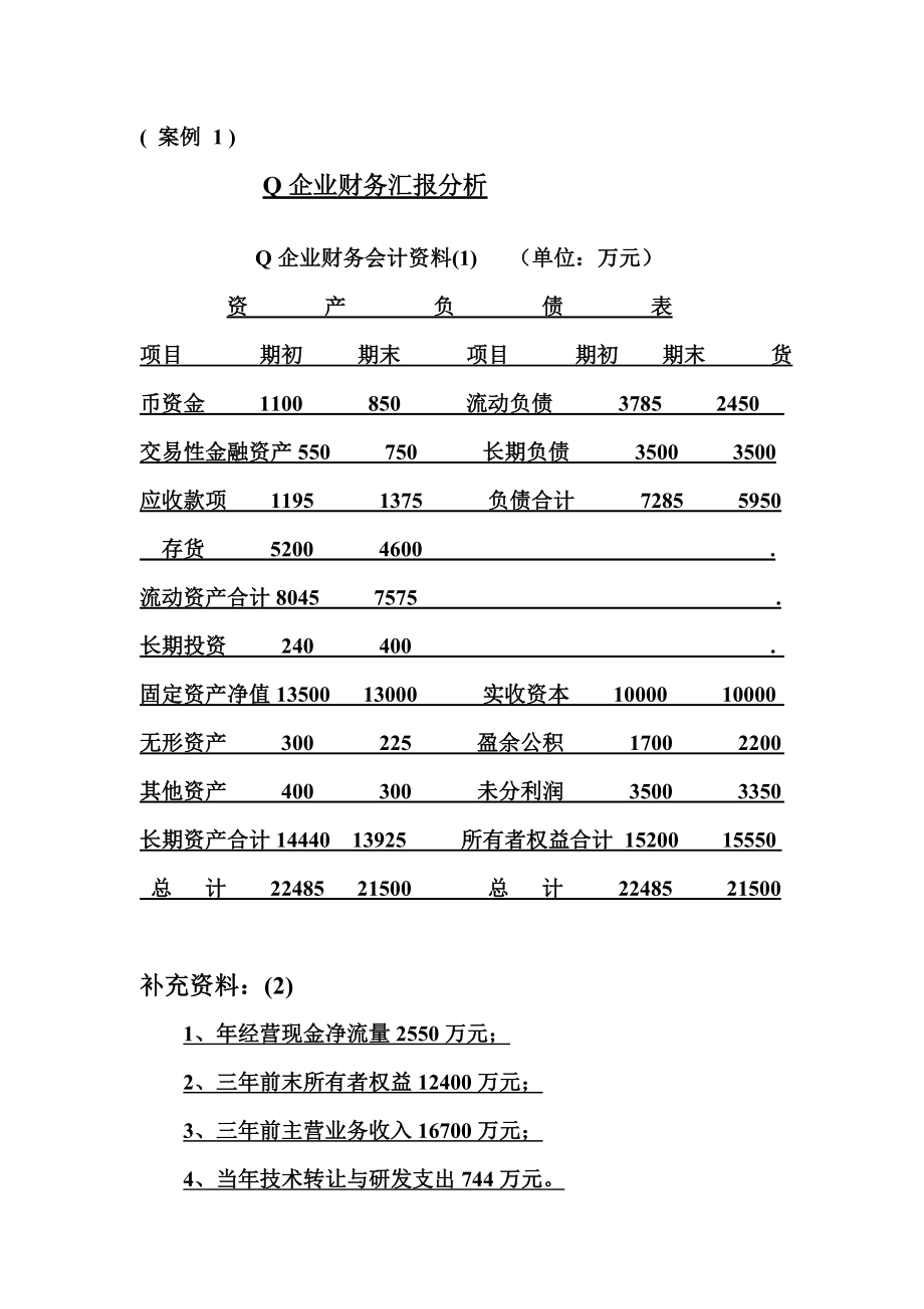 Q公司财务报告分析_第1页