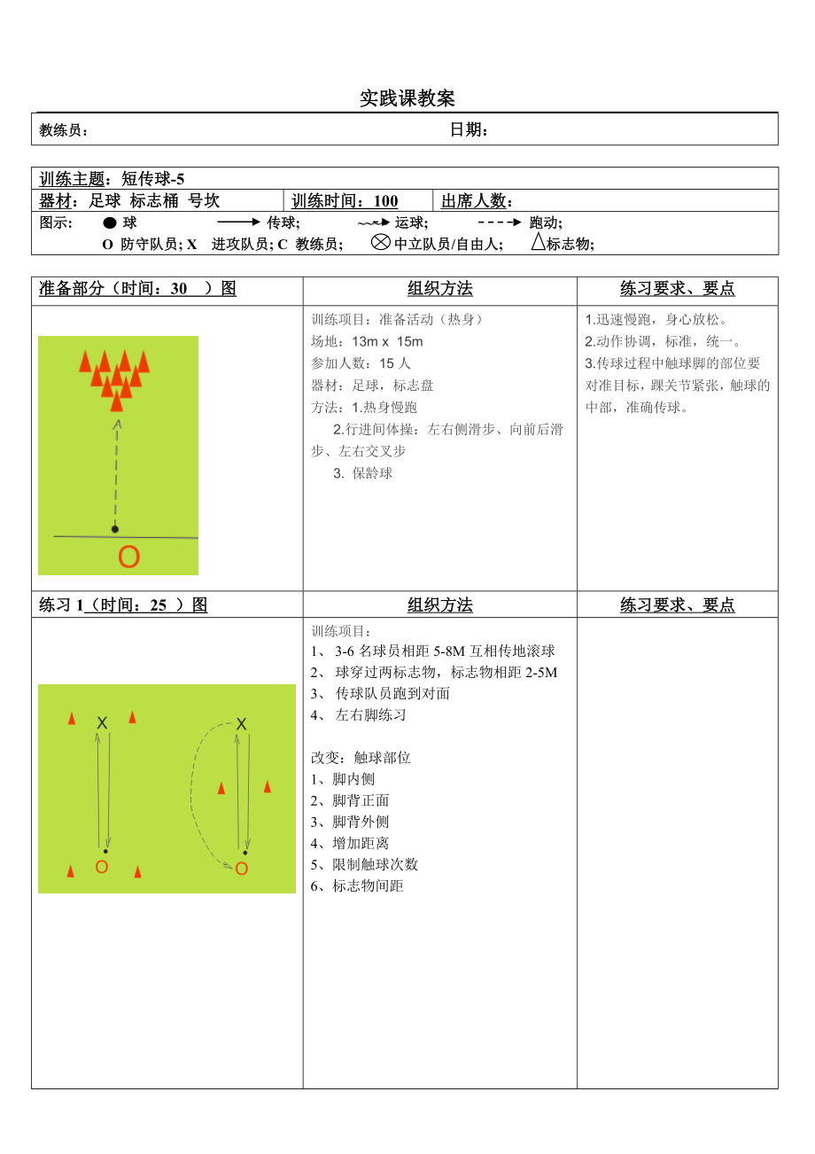 体育足球课实践课教案_第1页