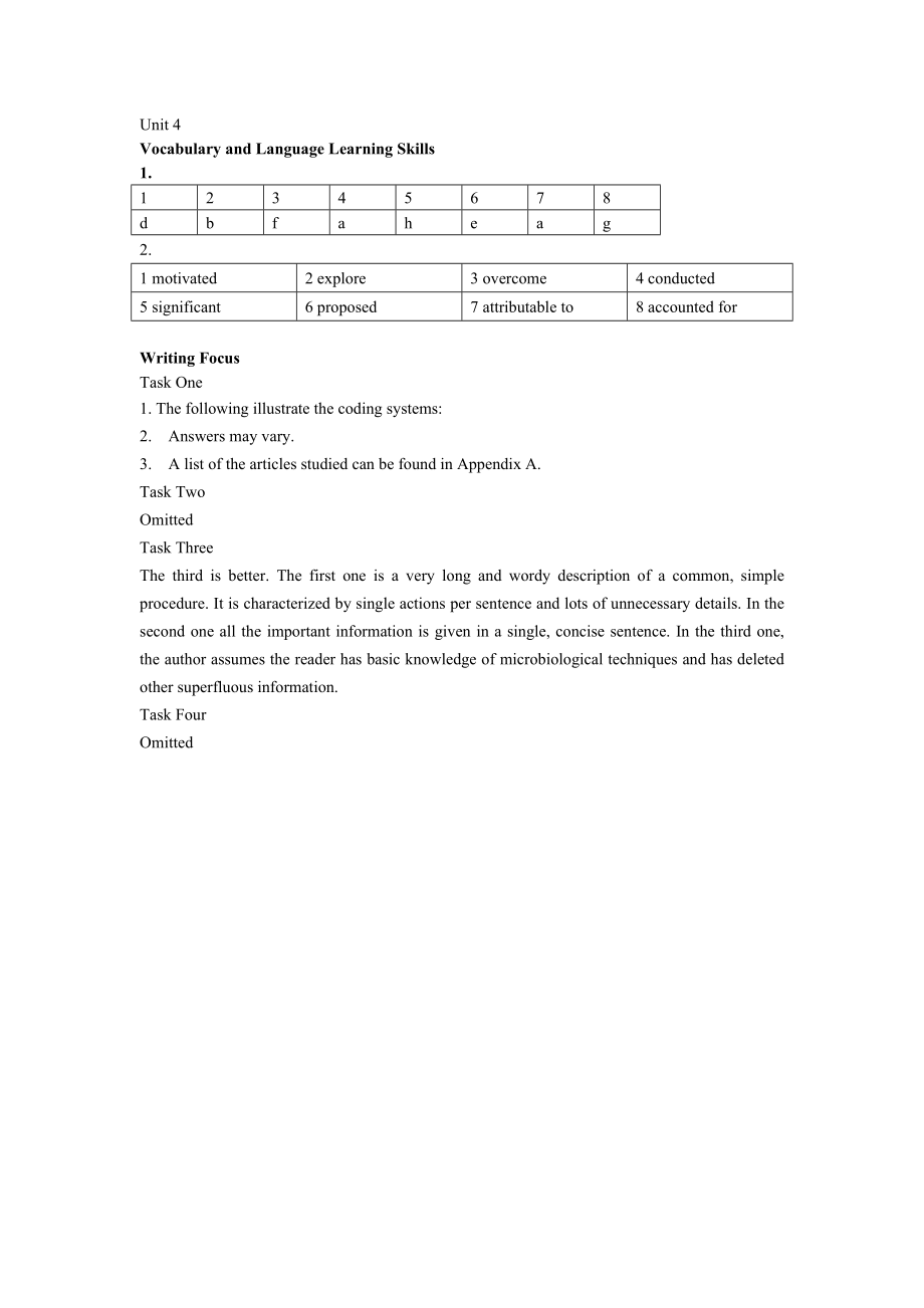 英語(yǔ)研究論文讀寫(xiě)教程Unit 4 課后練習(xí)答案_第1頁(yè)