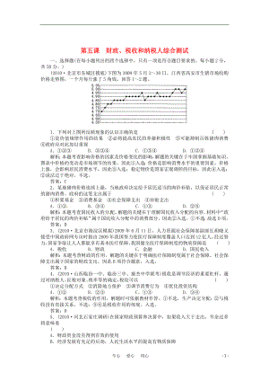 2011高考政治一輪復(fù)習(xí)強(qiáng)化作業(yè) 經(jīng)濟(jì)常識 第5課 財政稅收和納稅人 綜合測試 新人教版