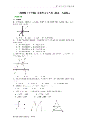 相交线与平行线全章复习与巩固(提高)巩固练习