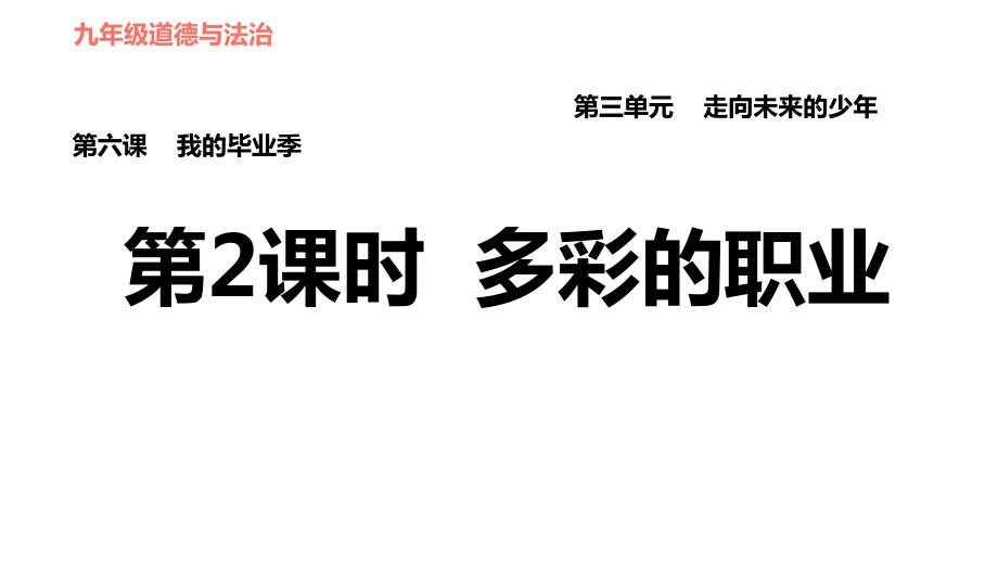 部編版九年級下冊道德與法治課件 第3單元 第6課 我的畢業(yè)季 第2課時 多彩的職業(yè)_第1頁