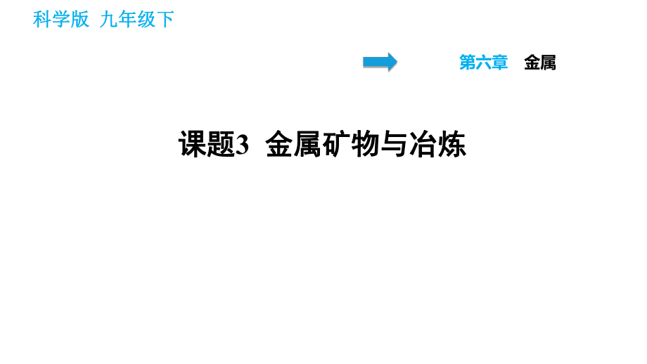 科學版九年級下冊化學課件 第6章 6.3 金屬礦物與冶煉_第1頁