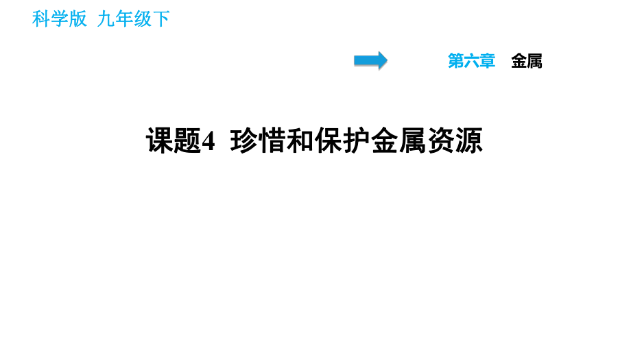 科學版九年級下冊化學課件 第6章 6.4 珍惜和保護金屬資源_第1頁