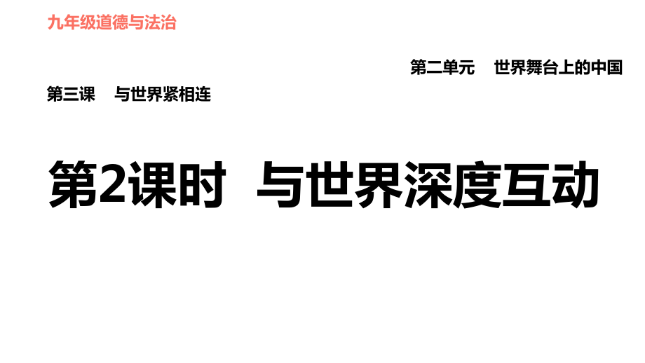 人教版（河北專版）九年級下冊道德與法治課件 第2單元 第3課 第2課時 與世界深度互動_第1頁