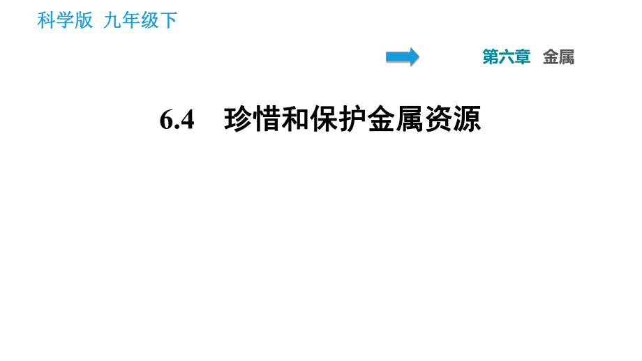 科學(xué)版九年級下冊化學(xué)課件 第6章 6.4 珍惜和保護(hù)金屬資源0_第1頁