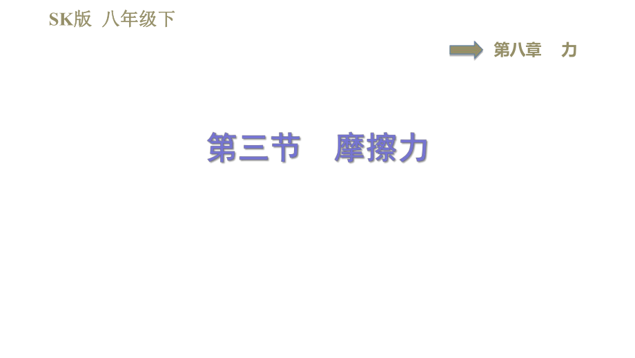 蘇科版八年級下冊物理課件 第8章 8.3摩擦力_第1頁