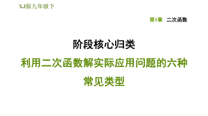 湘教版九年級(jí)下冊(cè)數(shù)學(xué)課件 第1章 階段核心歸類利用二次函數(shù)解實(shí)際應(yīng)用問(wèn)題的六種常見(jiàn)類型