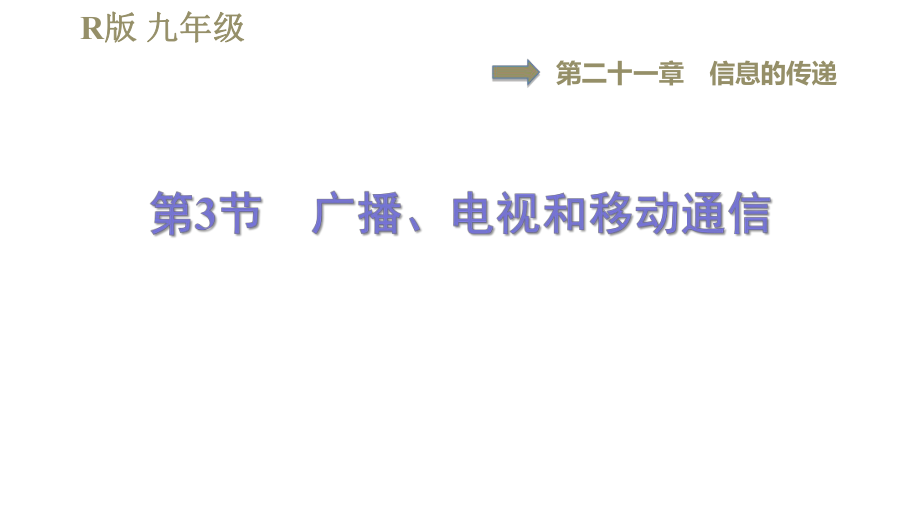 人教版九年級(jí)全一冊(cè)物理習(xí)題課件 第21章 21.3廣播、電視和移動(dòng)通信_(tái)第1頁