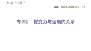 蘇科版八年級下冊物理課件 第9章 階段強化專題訓練（七）專訓2探究力與運動的關系