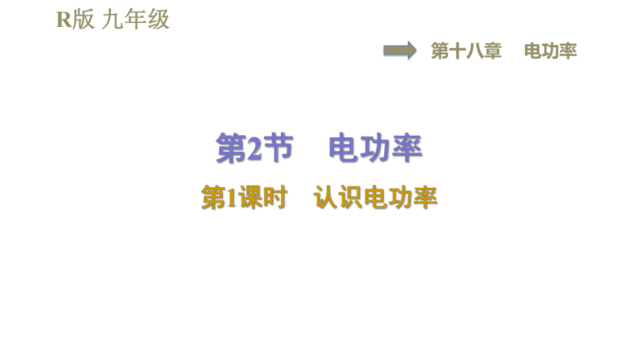 人教版九年級全一冊物理習題課件 第18章 18.2.1認識電功率_第1頁