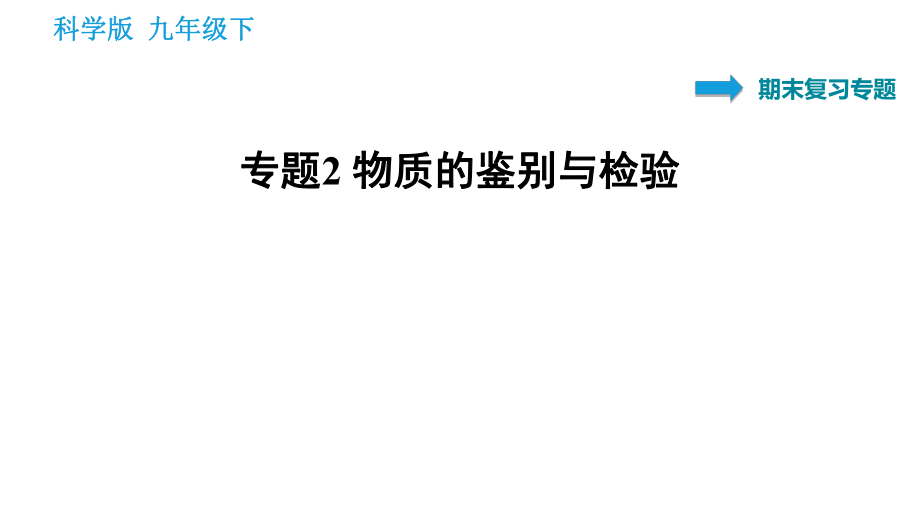 科學(xué)版九年級下冊化學(xué)課件 專題2 物質(zhì)的鑒別與檢驗(yàn)_第1頁