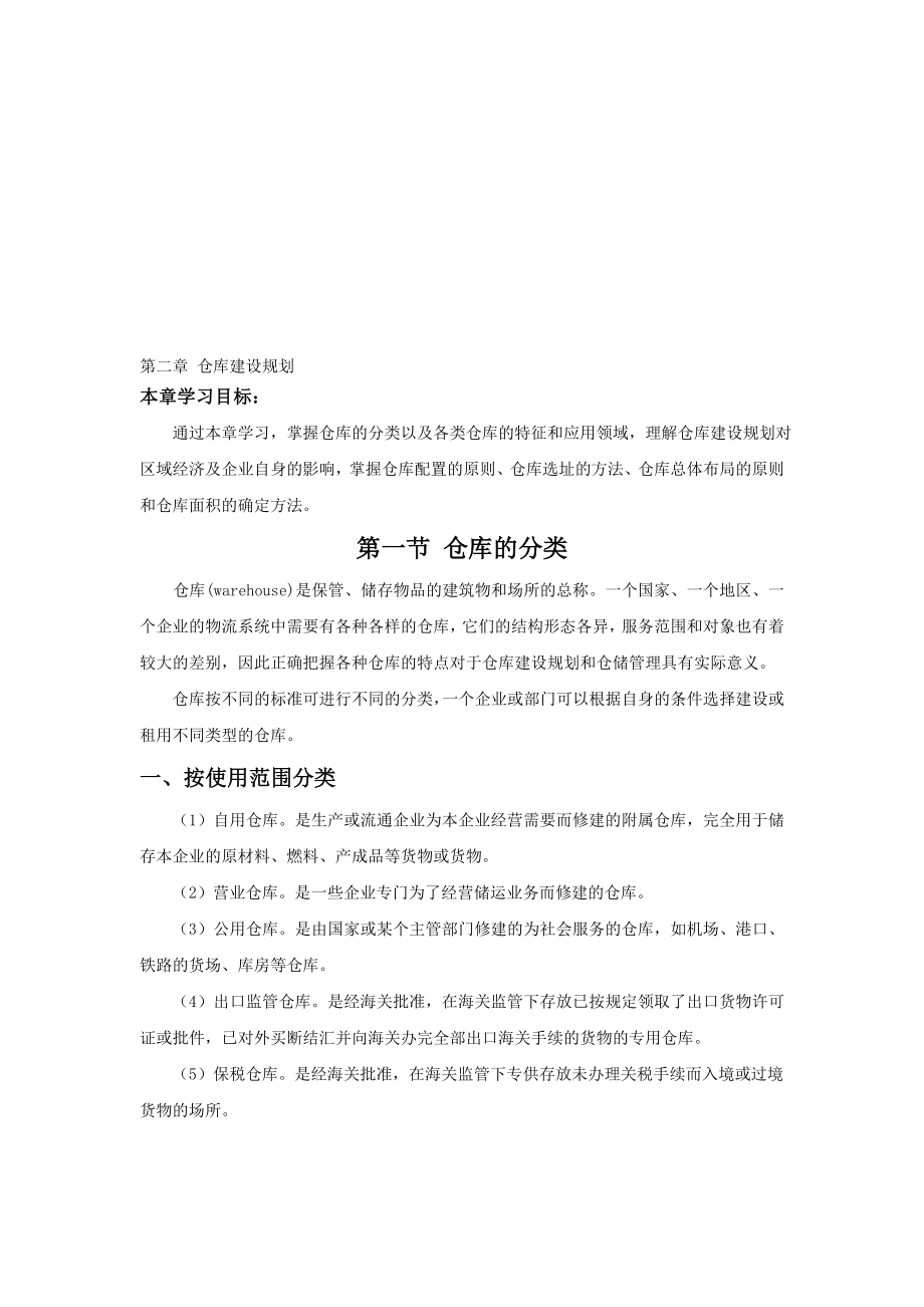 第二章仓库建设规划_第1页