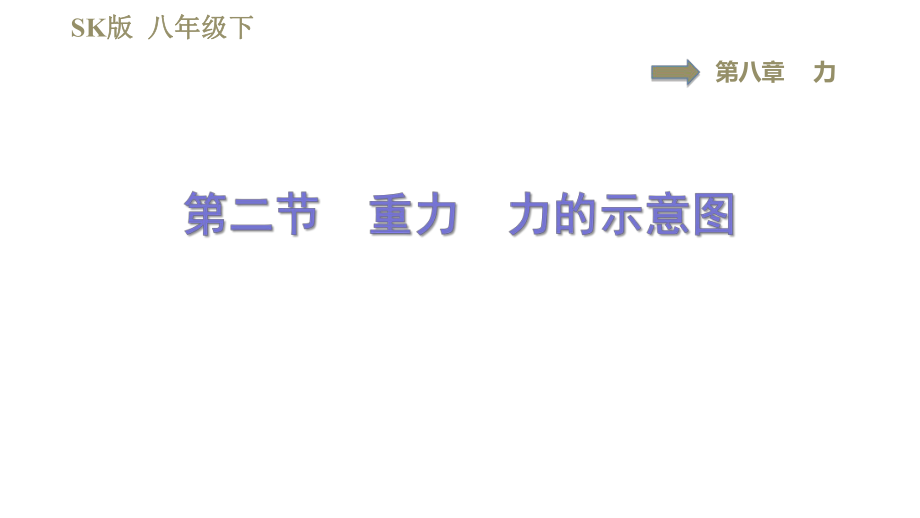 蘇科版八年級下冊物理課件 第8章 8.2重力　力的示意圖_第1頁