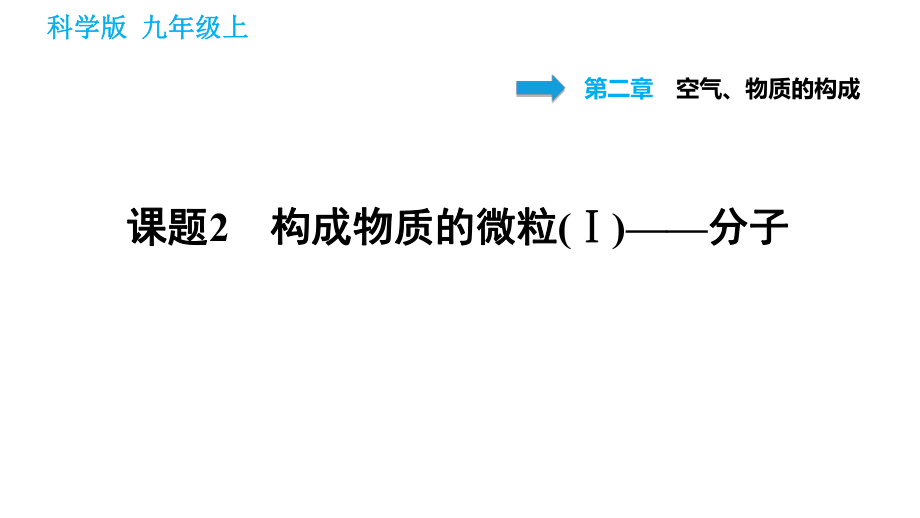 科學(xué)版九年級(jí)上冊(cè)化學(xué)課件 第2章 2.2 構(gòu)成物質(zhì)的微粒(Ⅰ)——分子_第1頁