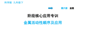 科學(xué)版九年級下冊化學(xué)課件 第六章 階段核心應(yīng)用專訓(xùn) 金屬活動性順序及應(yīng)用