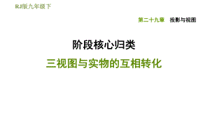 人教版九年級(jí)下冊(cè)數(shù)學(xué)課件 第29章 階段核心歸類(lèi) 三視圖與實(shí)物的互相轉(zhuǎn)化