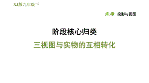 湘教版九年級下冊數(shù)學(xué)課件 第3章 階段核心歸類三視圖與實物的互相轉(zhuǎn)化