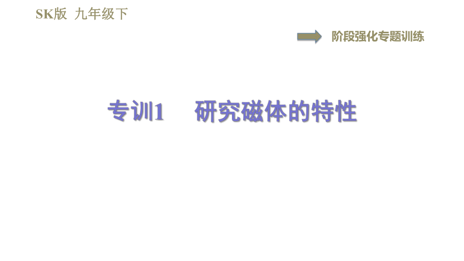 蘇科版九年級下冊物理課件 第16章 16.1階段強化專題訓練專訓1研究磁體的特性0_第1頁