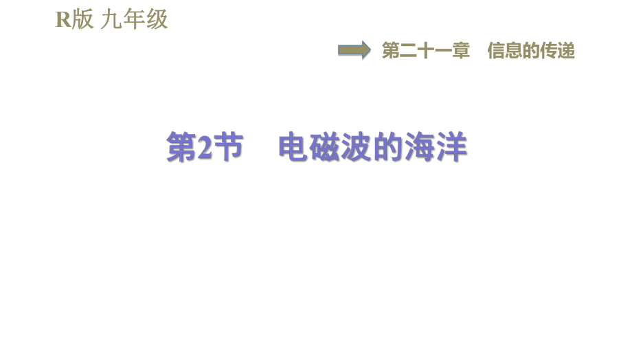 人教版九年級全一冊物理習(xí)題課件 第21章 21.2電磁波的海洋_第1頁