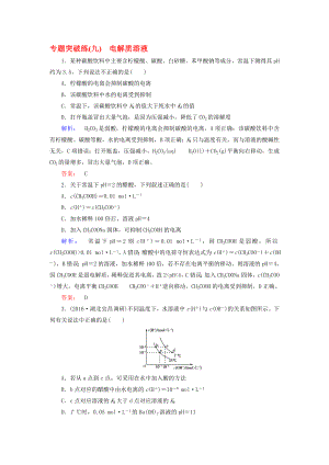 高考化學(xué)大二輪復(fù)習(xí) 專題突破練9 電解質(zhì)溶液.