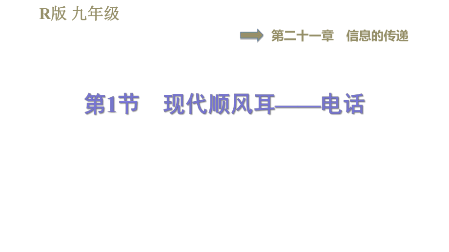 人教版九年級全一冊物理習題課件 第21章 21.1現(xiàn)代順風耳——電話_第1頁