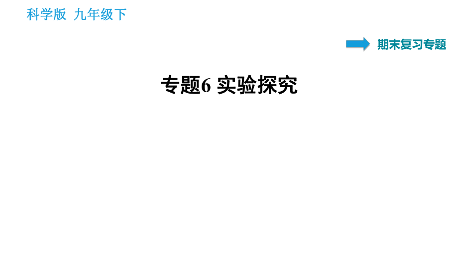 科學版九年級下冊化學課件 專題6 實驗探究_第1頁