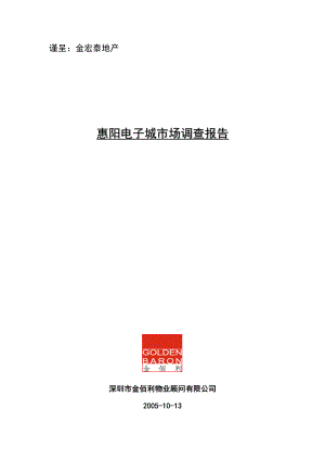 惠阳电子城市场调查报告(共17页)