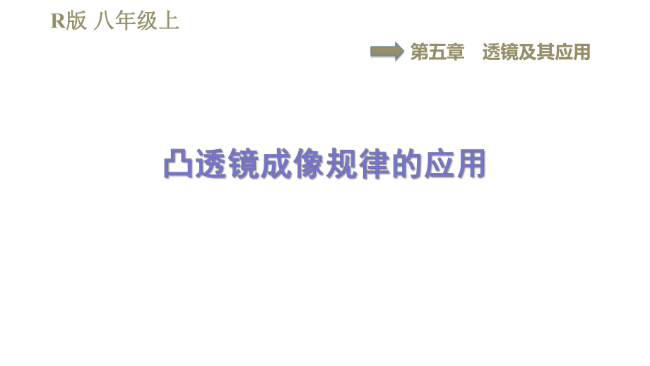 人教版八年級上冊物理習(xí)題課件 第5章 集訓(xùn)課堂凸透鏡成像規(guī)律的應(yīng)用_第1頁