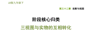 冀教版九年級(jí)下冊(cè)數(shù)學(xué)課件 第32章 階段核心歸類三視圖與實(shí)物的互相轉(zhuǎn)化