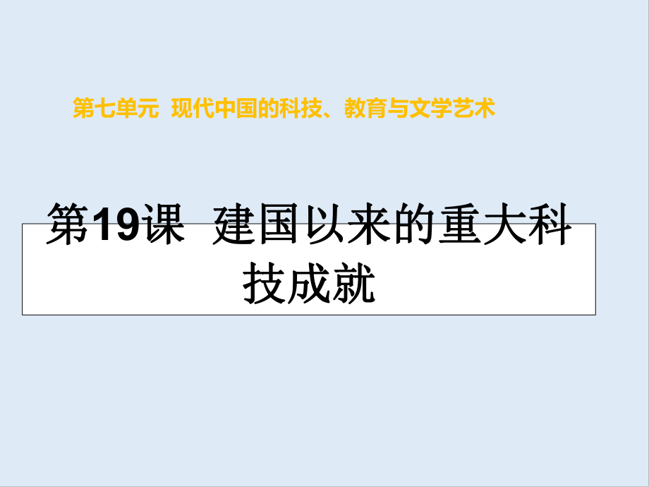 歷史人教版必修三課件：第19課 建國(guó)以來的重大科技成就_第1頁