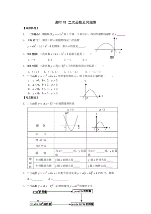 2009年河南省安陽(yáng)市“步步為贏”中考數(shù)學(xué)總復(fù)習(xí)資料 課時(shí)18 二次函數(shù)及其圖像 --初中數(shù)學(xué)