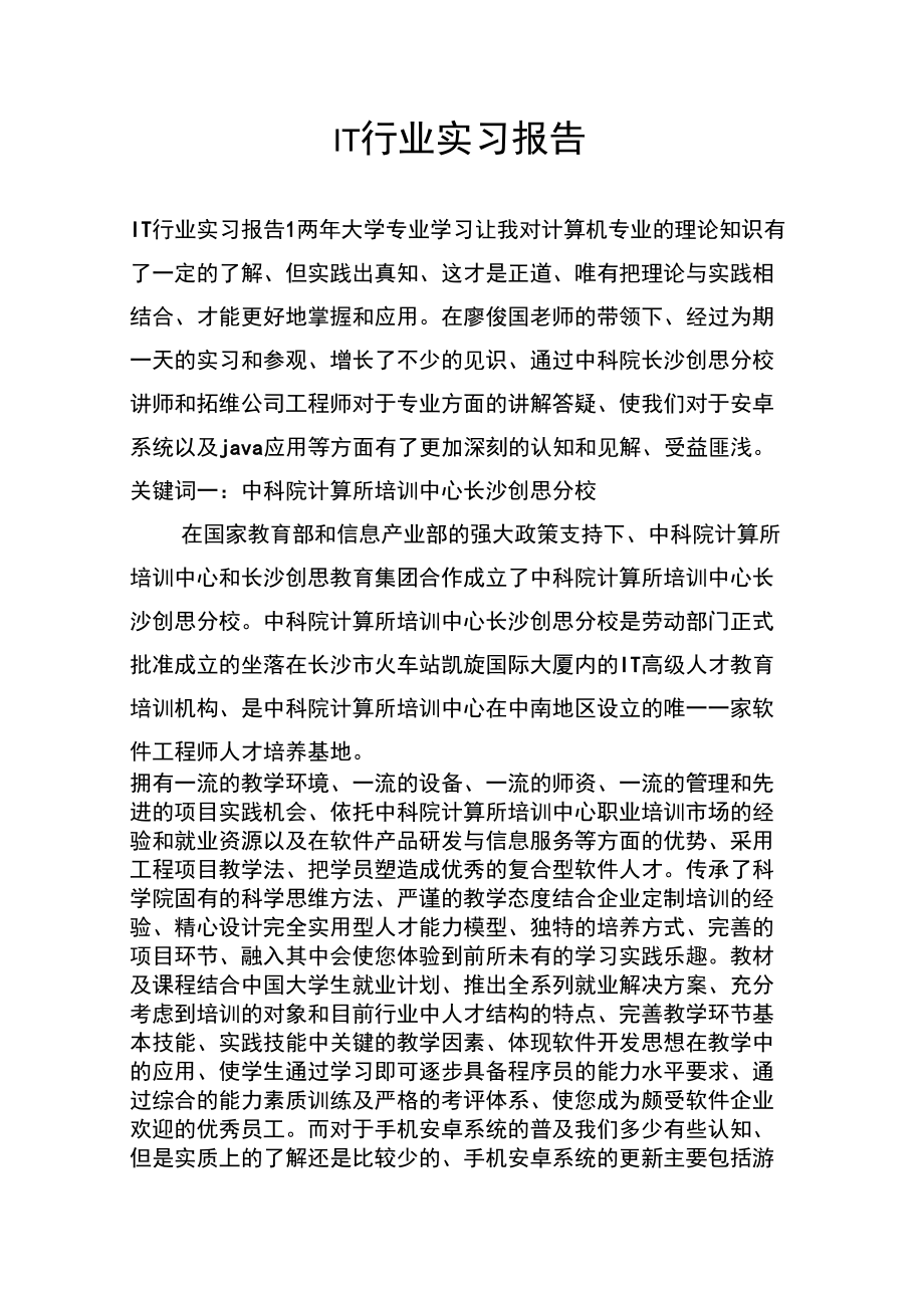 IT行业实习报告_第1页