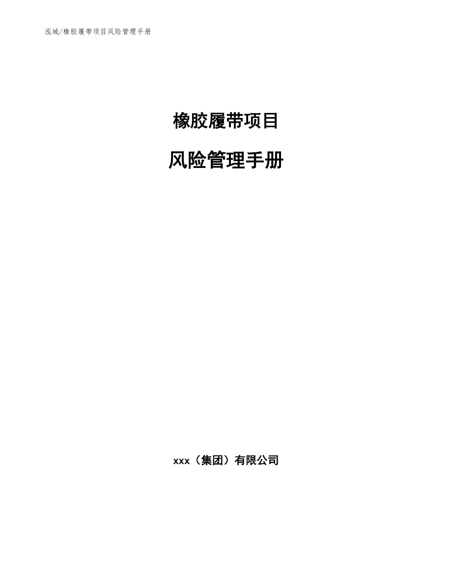 橡胶履带项目风险管理手册【范文】_第1页