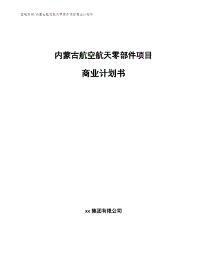 内蒙古航空航天零部件项目商业计划书【模板】