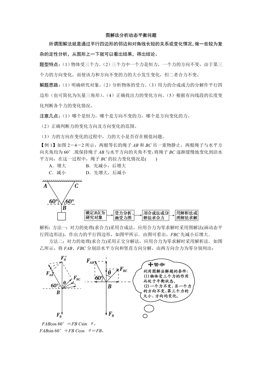 高中物理力学图解动态平衡问题与相似三角形问题_第1页