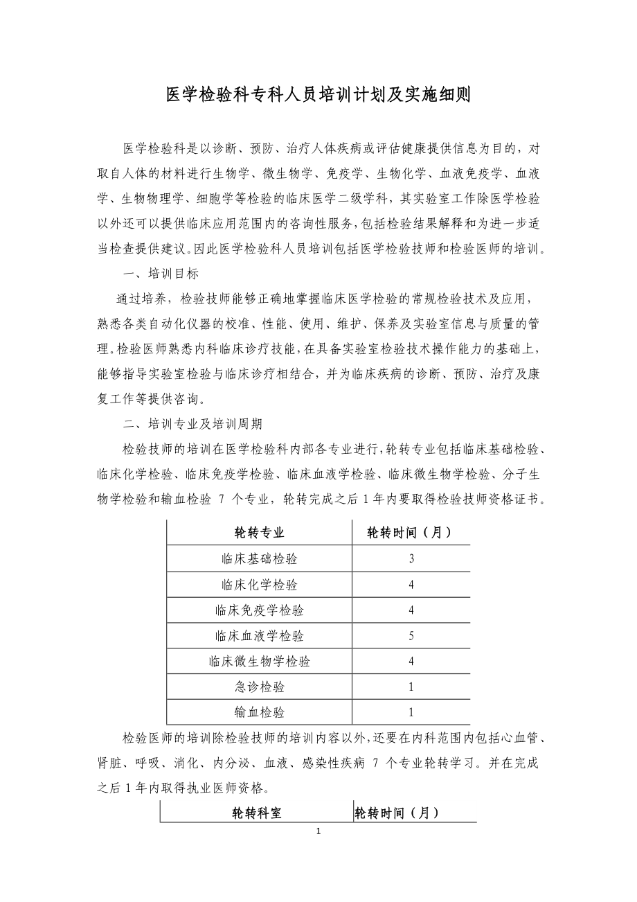 检验科新进人员培训计划及实施细则.1_第1页